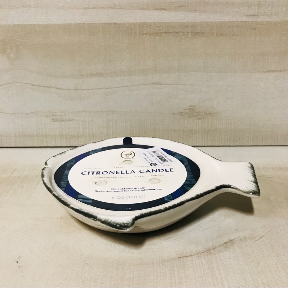 6oz Ceramic Fish Candle White - Opalhouse